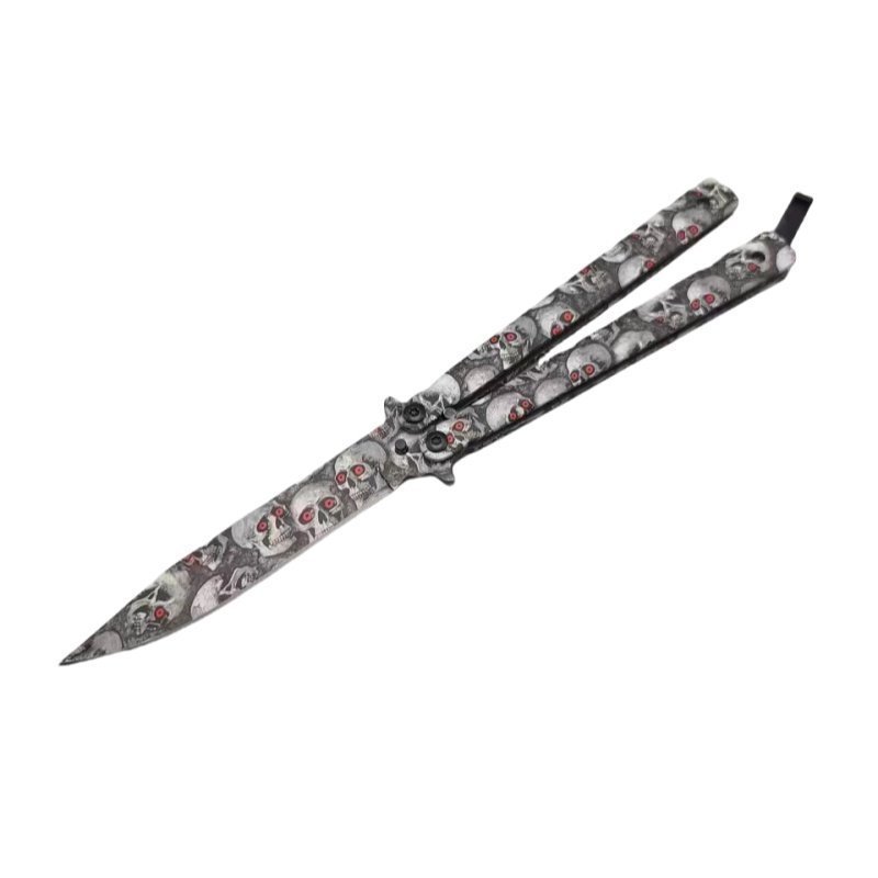 Red Eye Skull Butterfly Knife