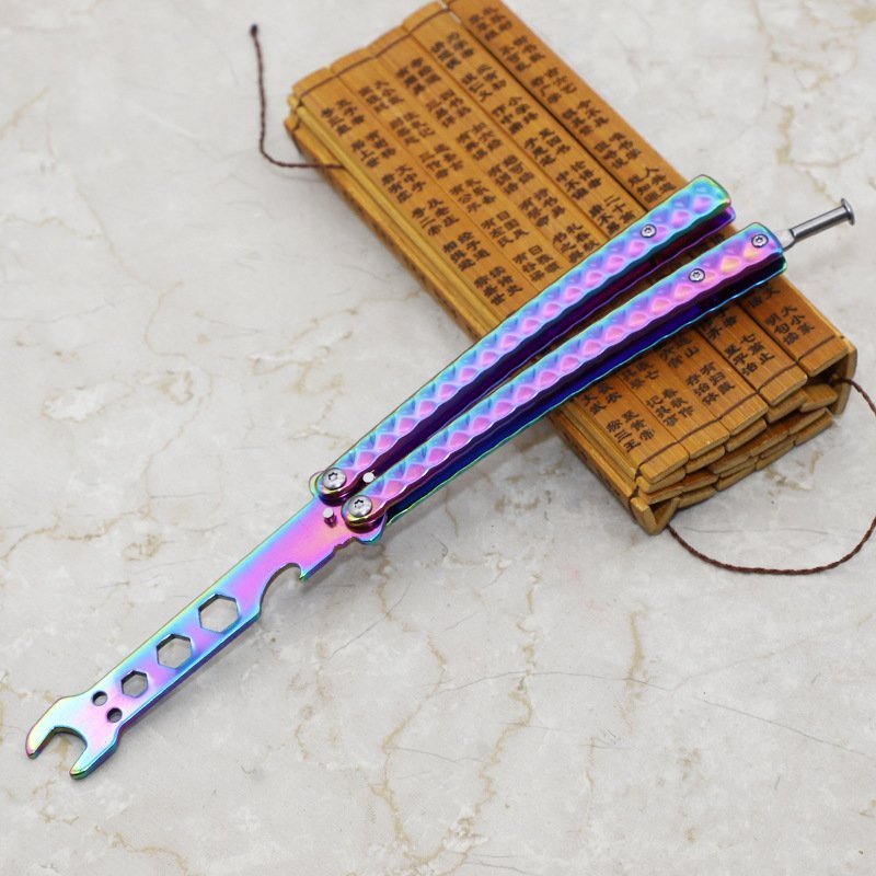 Wrench butterfly practice folding knife butterfly tool training unbladed butterfly knife tool