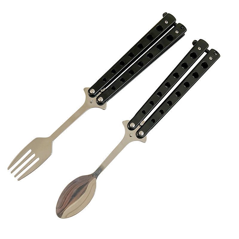 Balisong Kaşık Kelebek Eğitim Bı&ccedil;ağı Alıştırma Bı&ccedil;ağı Fırlatma Taşıma &Ccedil;orba Kaşığı &Ccedil;atal