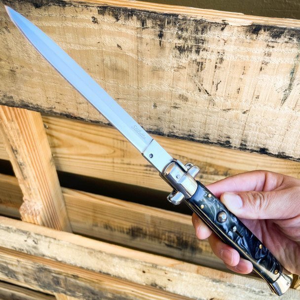 13 İnç Big Boy Stiletto Bıçak - Siyah İnci Kaplama